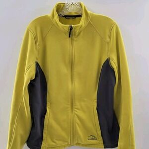 LL BEAN Women's Full Zip Jacket Coat Sz M. Green, Pockets.